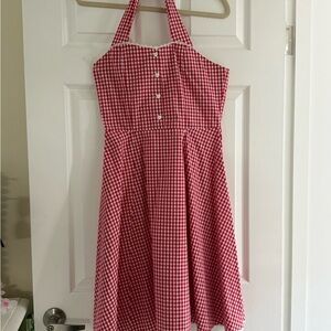 Red gingham sun dress